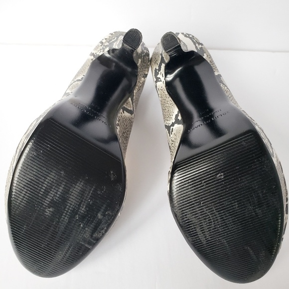 *Colin Stuart Snake Print Leather Peep Toe Heels - Picture 4 of 5
